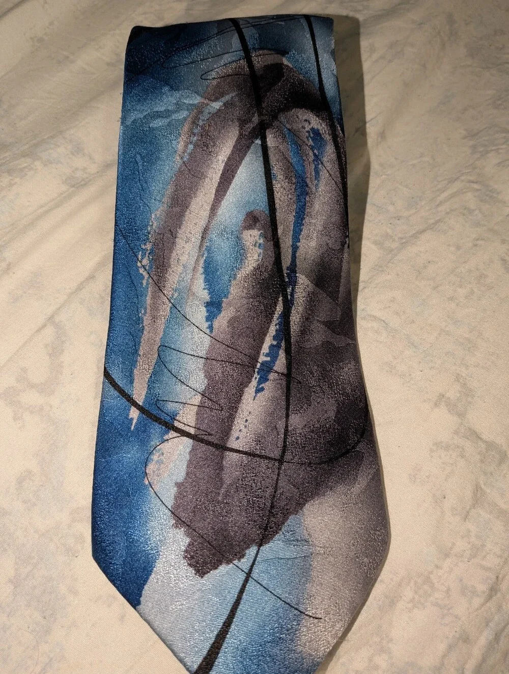 Abstract Blue and Gray Men's Tie - Classic Dress Accessory